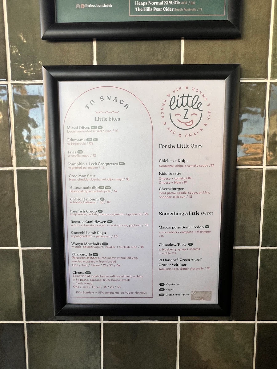 Menu, Little Z