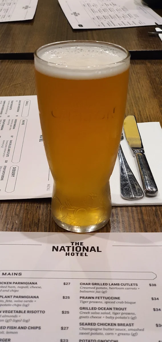 Menu, The National Hotel