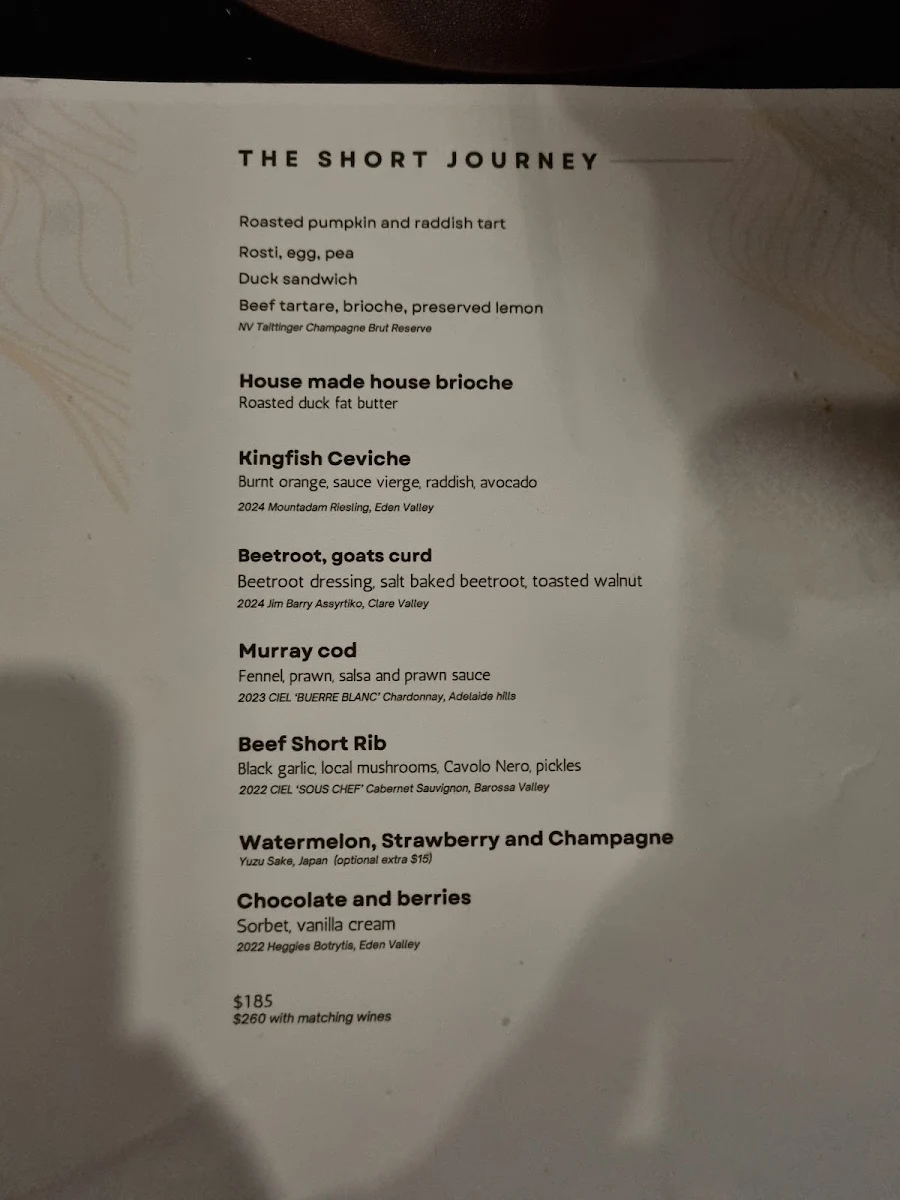 Menu, Quoi Dining Restaurant