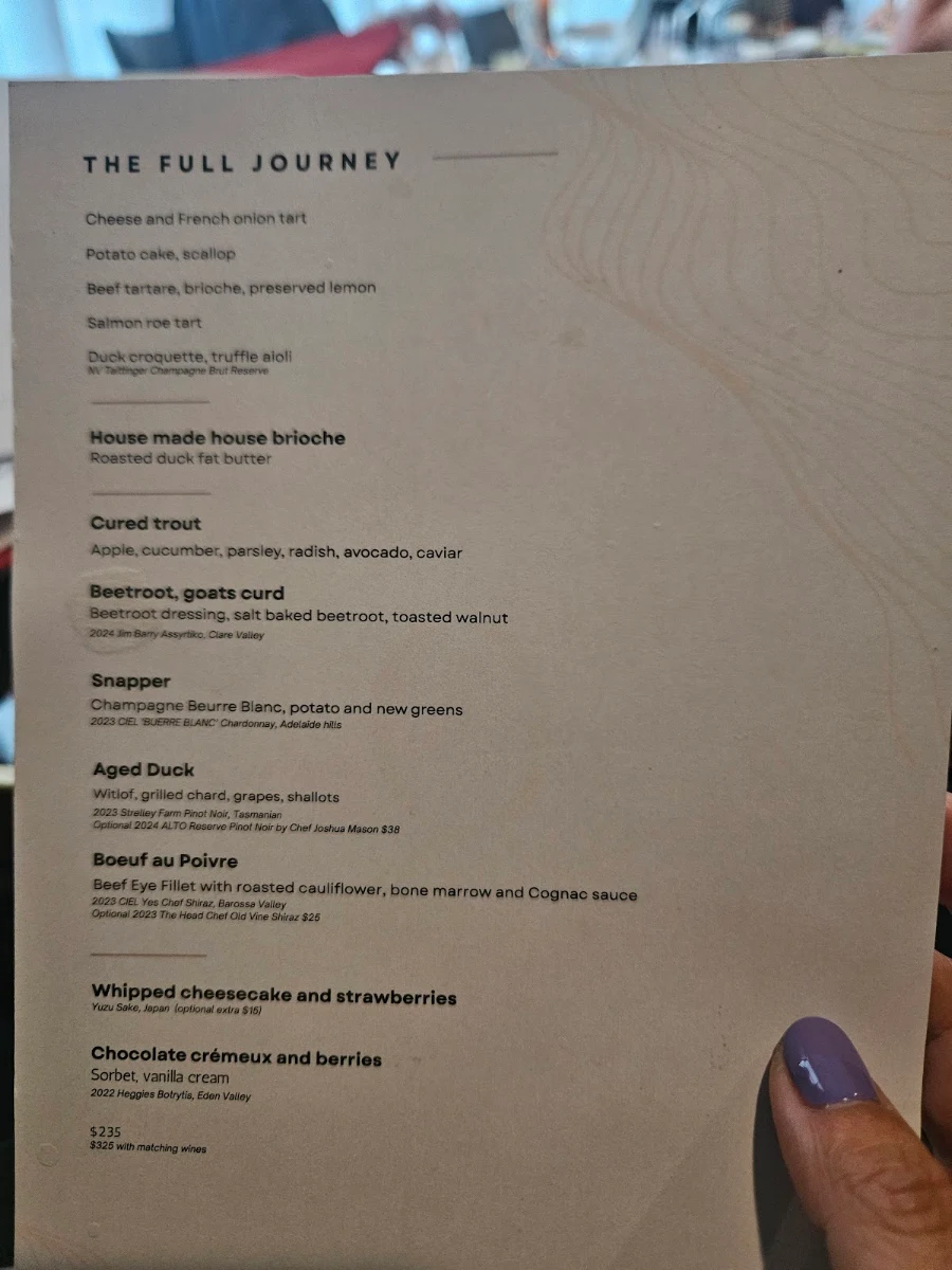 Menu, Quoi Dining Restaurant