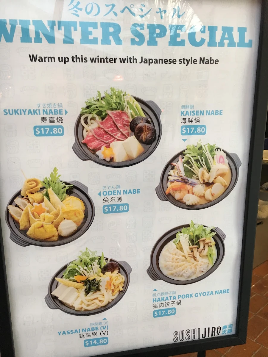 Menu, Sushi Jiro Knox Ozone