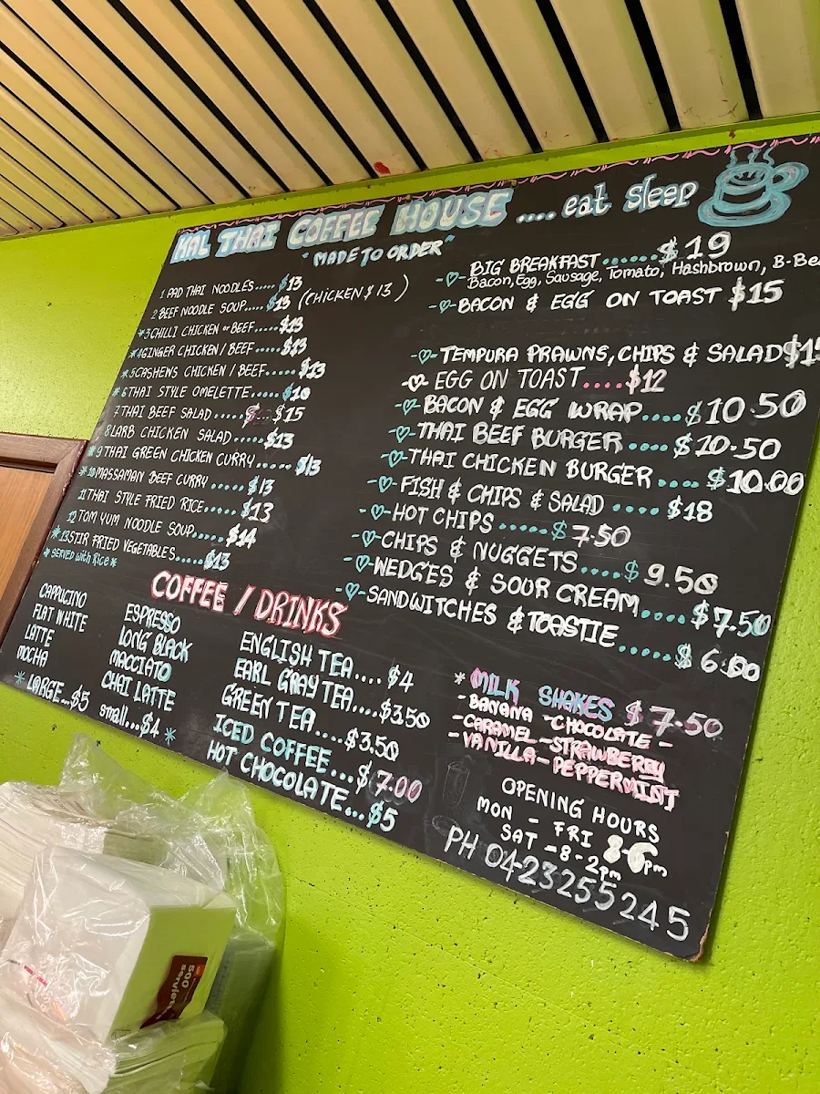Menu, Kal Thai Coffee & Streetfood