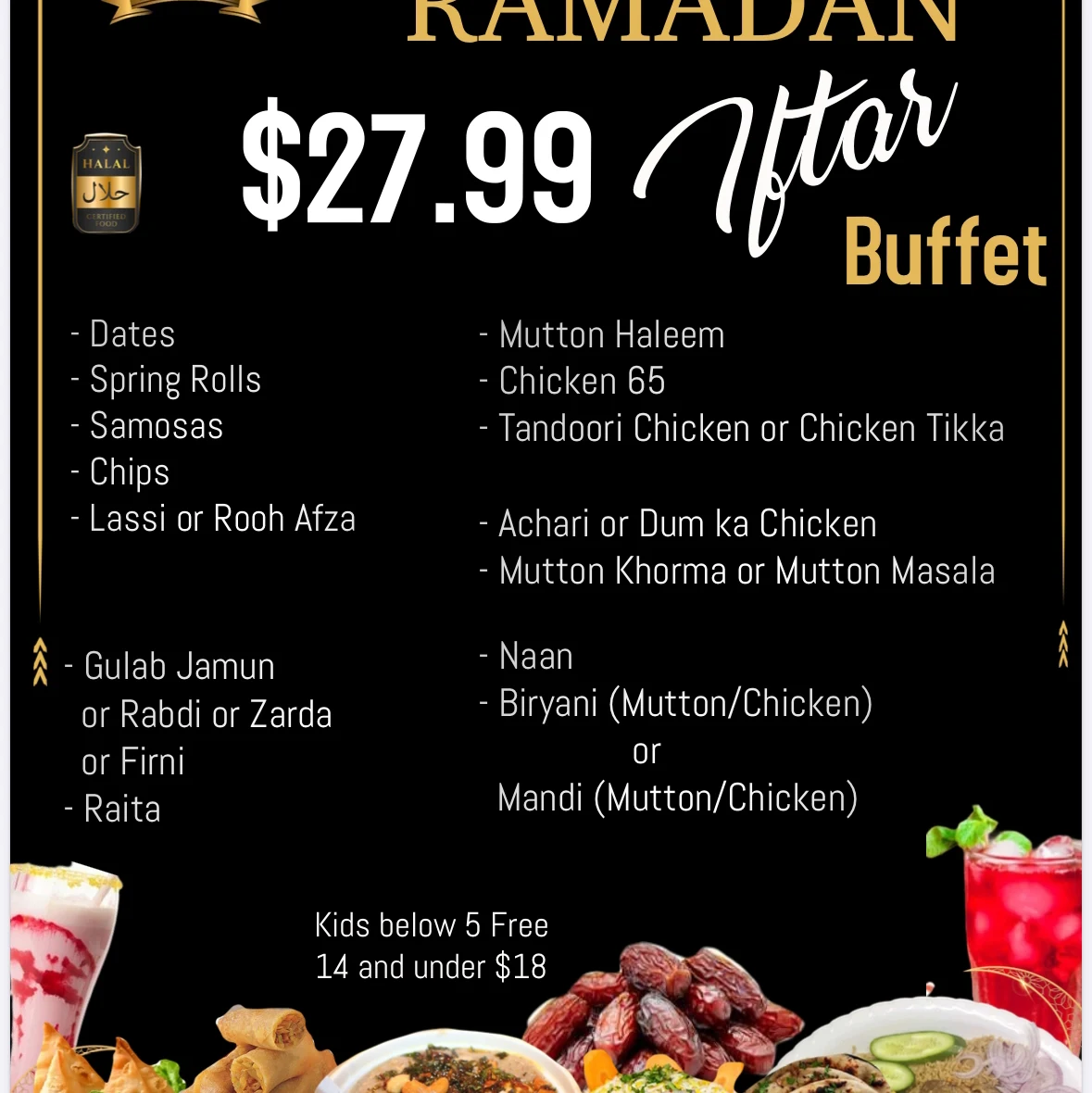 Menu, Mehfil Restaurant