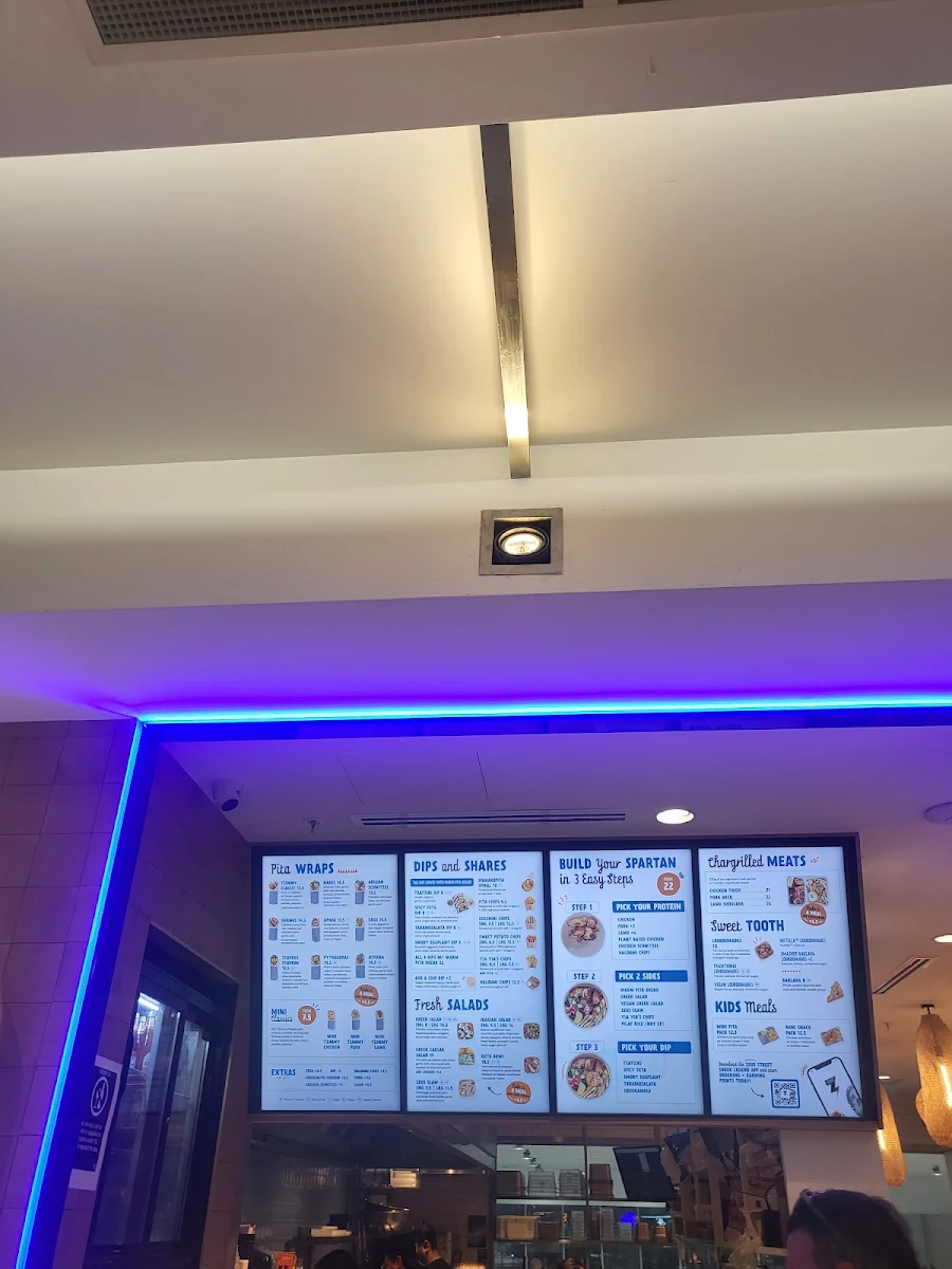 Menu, Zeus Street Greek Macquarie Centre