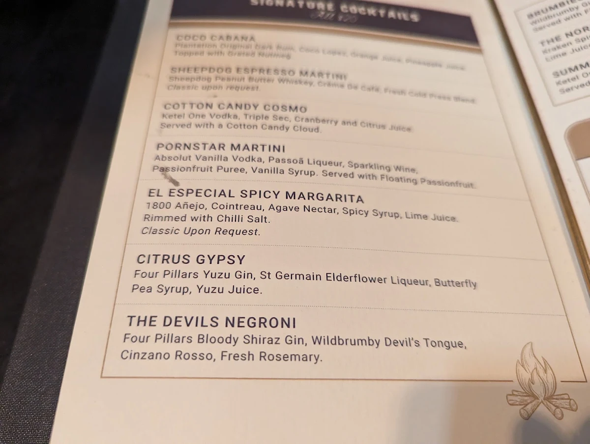 Menu, Clancy's Brasserie