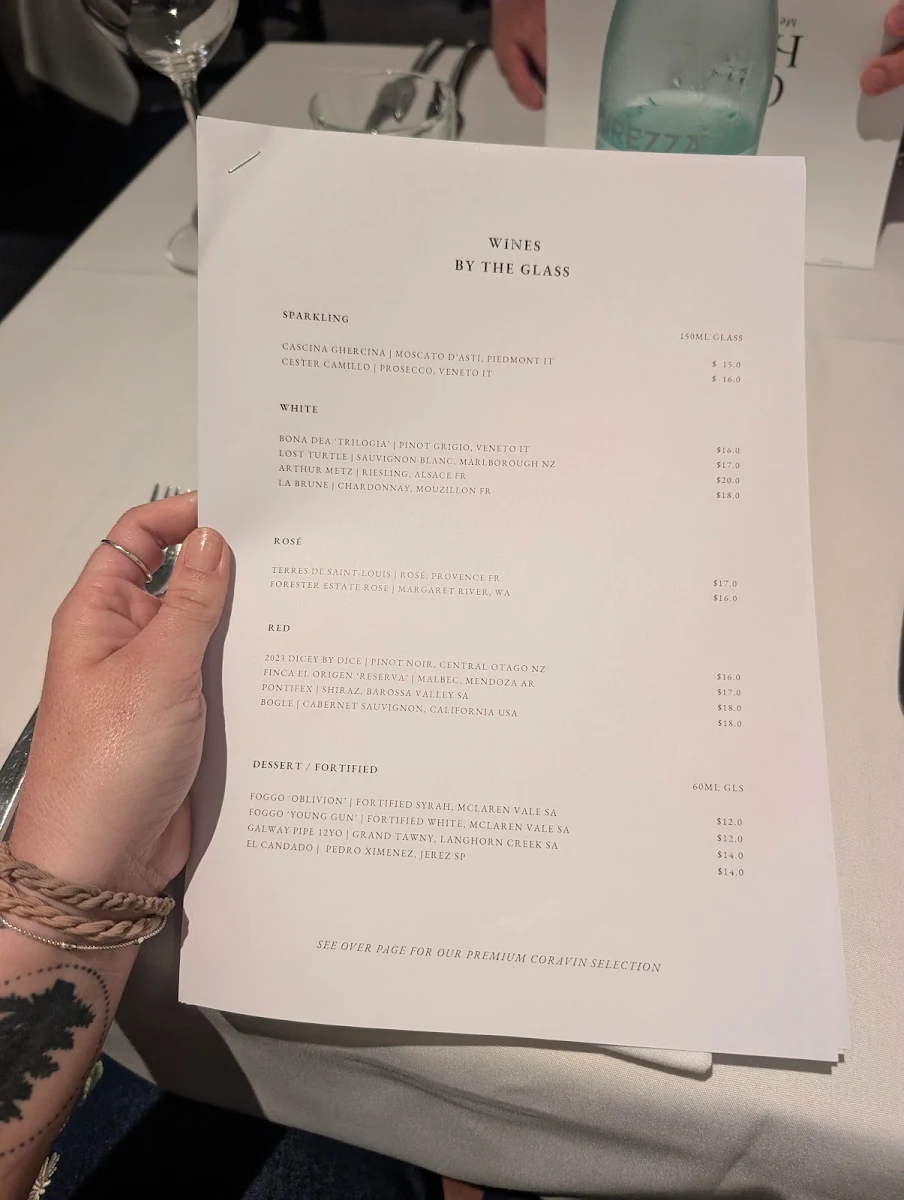 Menu, Char House Restaurant