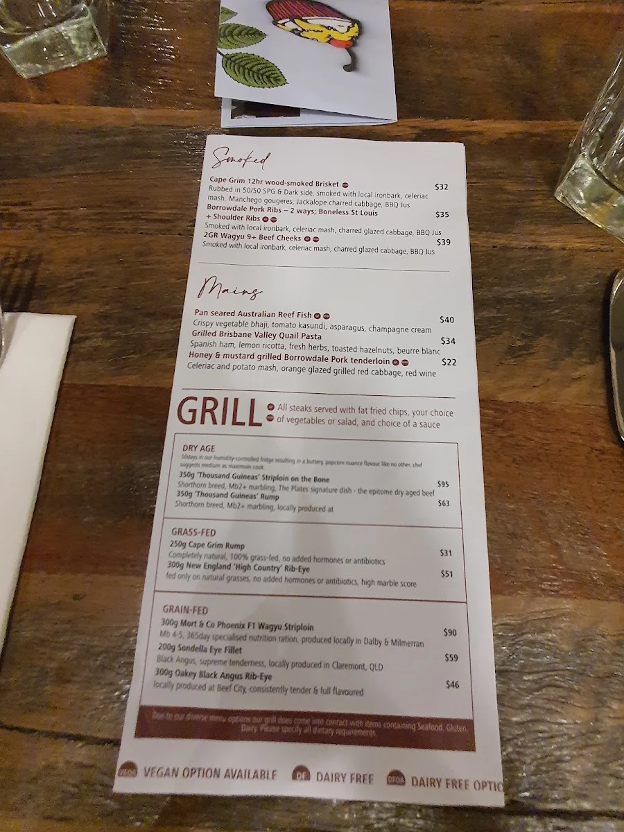 Menu, Char House Restaurant