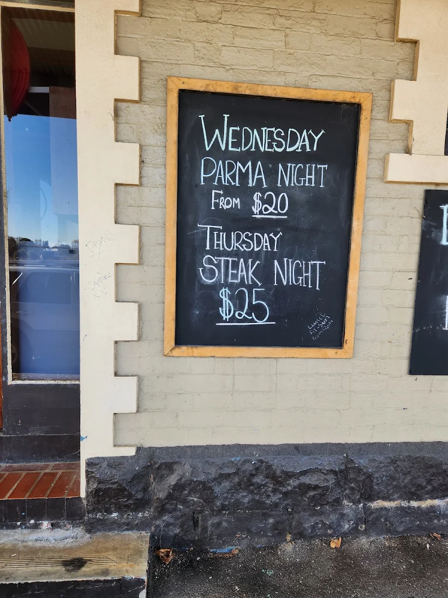 Menu, Black Hill Hotel
