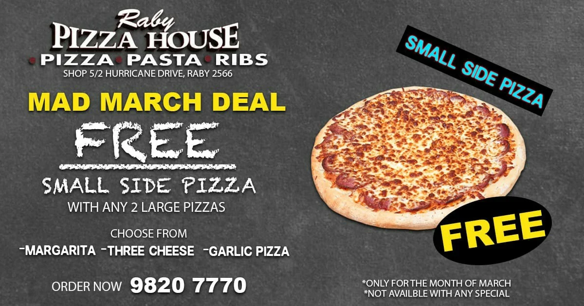Menu, Raby Pizza House