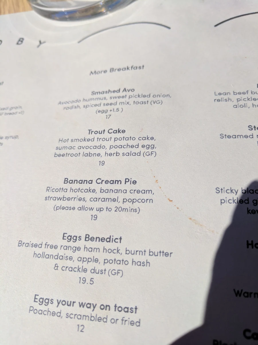 Menu, Moby