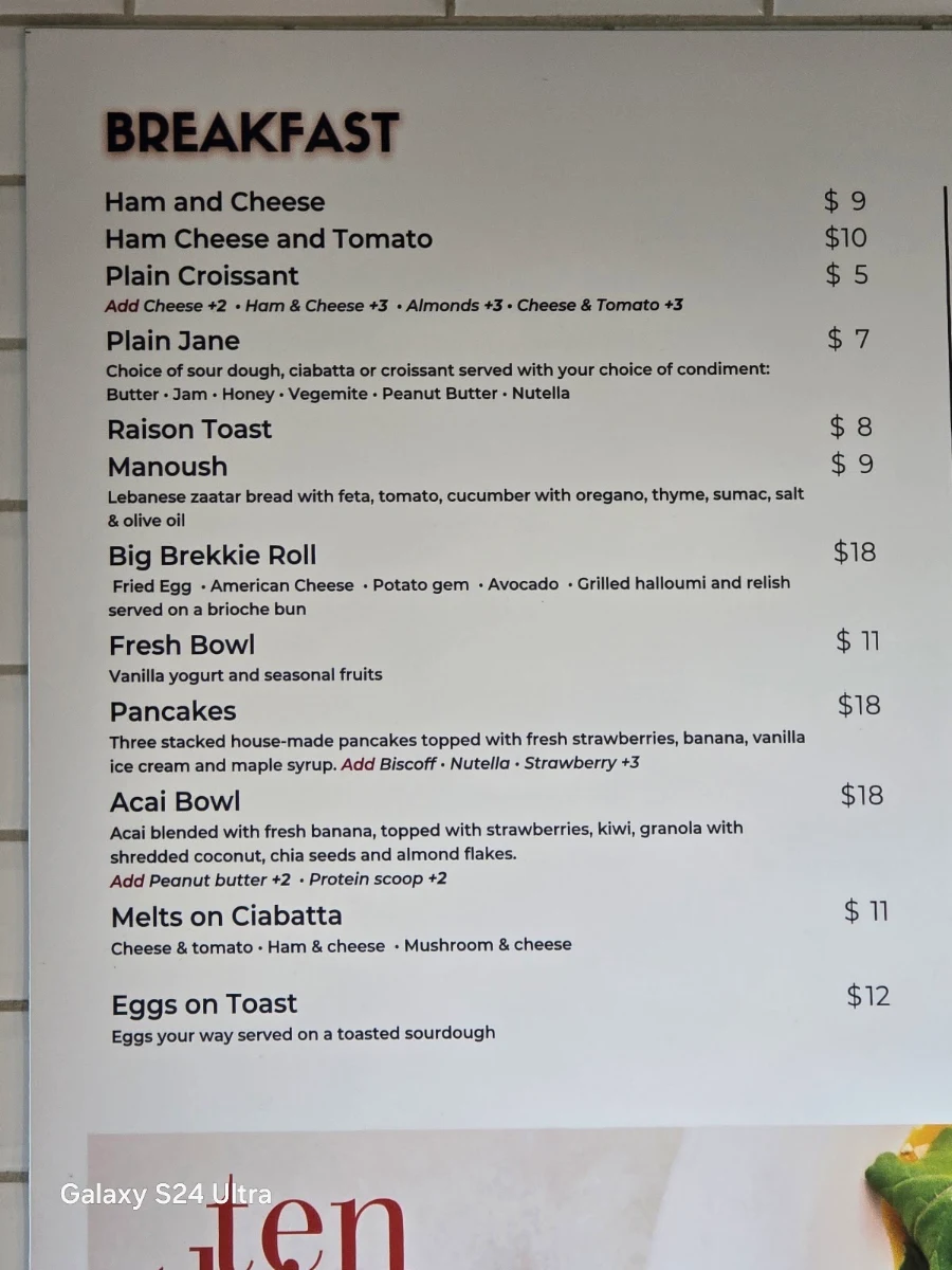 Menu, Ten Thirty One Co