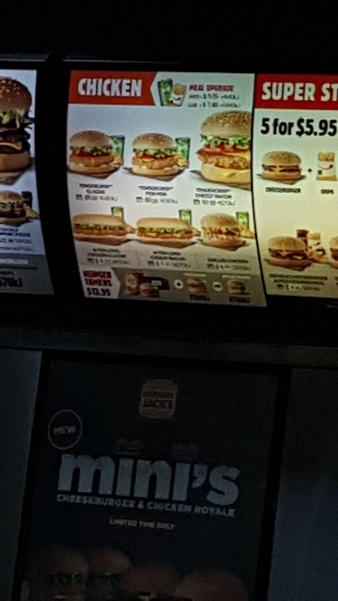 Menu, Hungry Jack's Burgers Ashmore