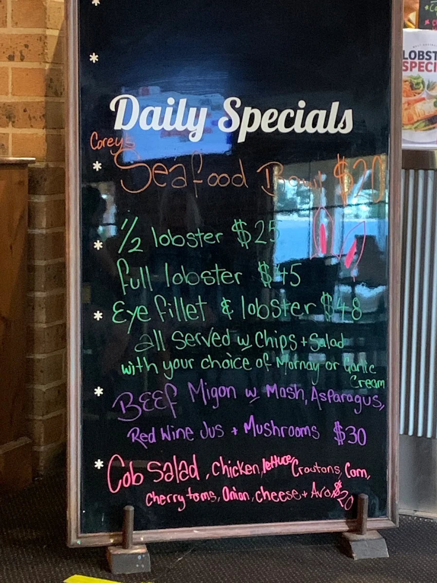 Menu, Macquarie Inn