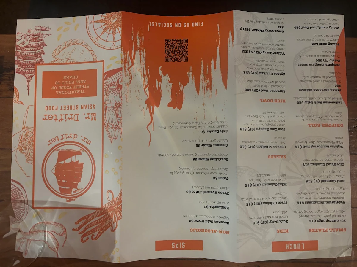Menu, Mr Drifter