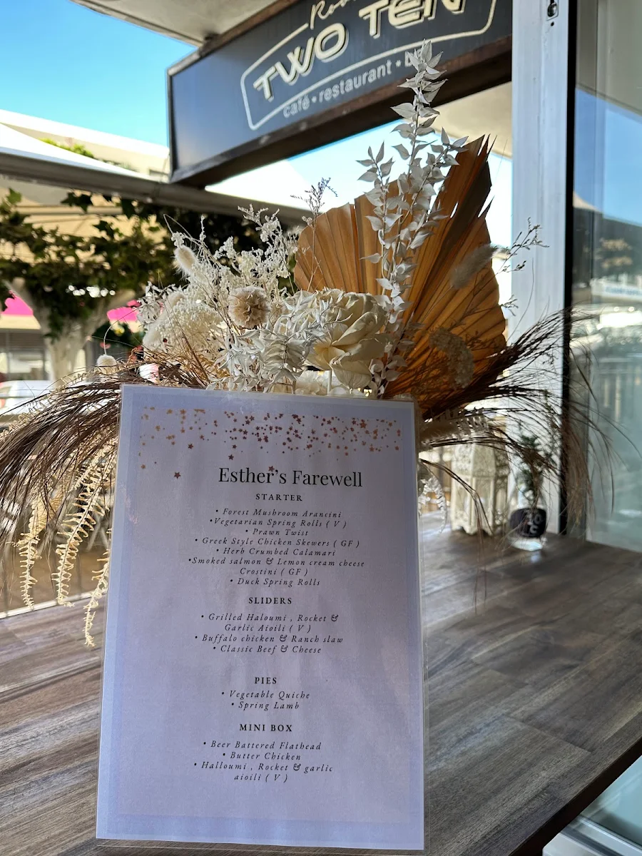 Menu, Room Two Ten