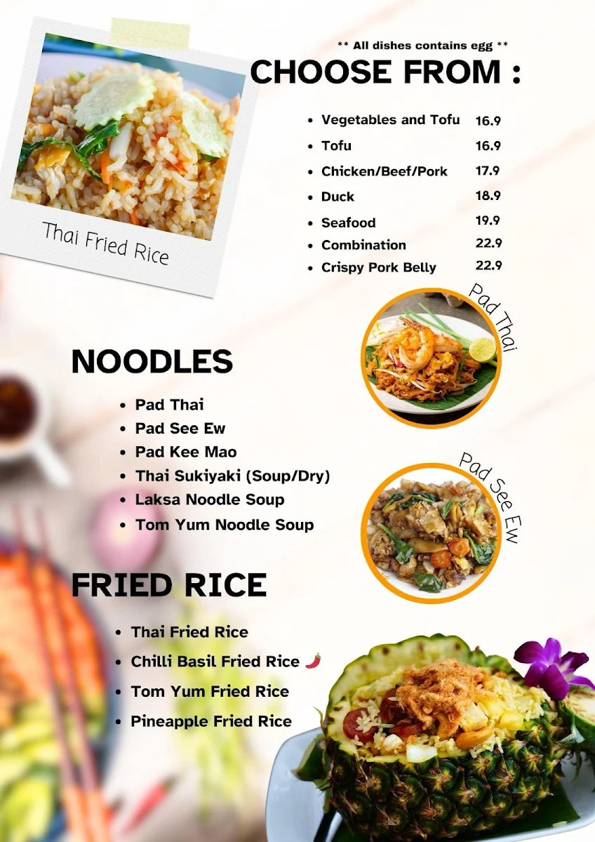 Menu, Buddha Boy