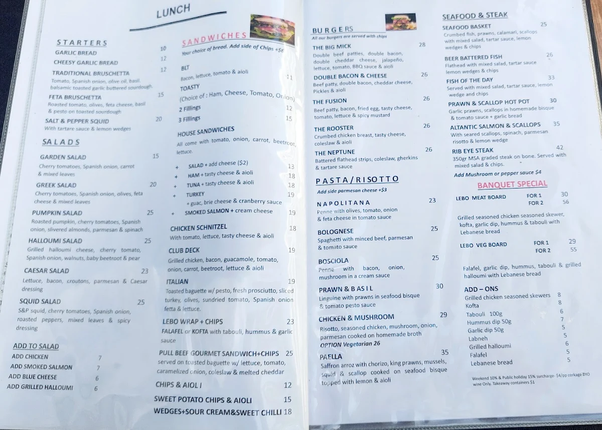 Menu, Fusion Point