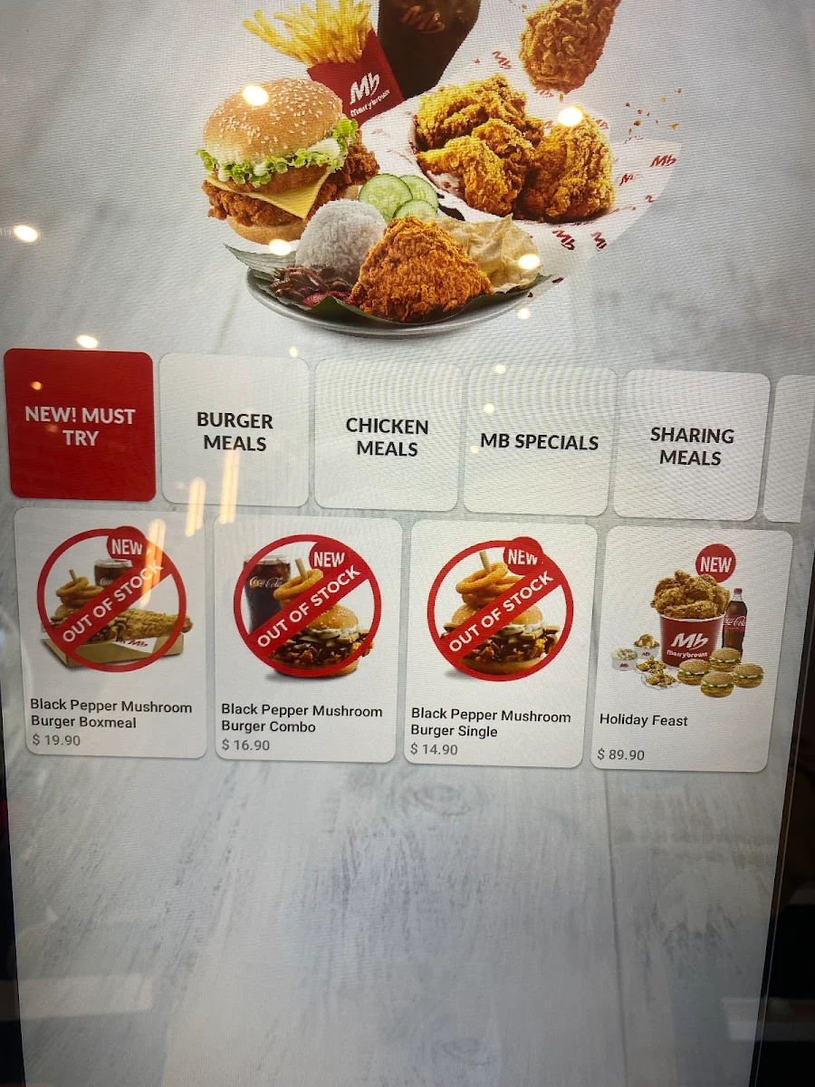 Menu, Marrybrown Brimbank Deer Park