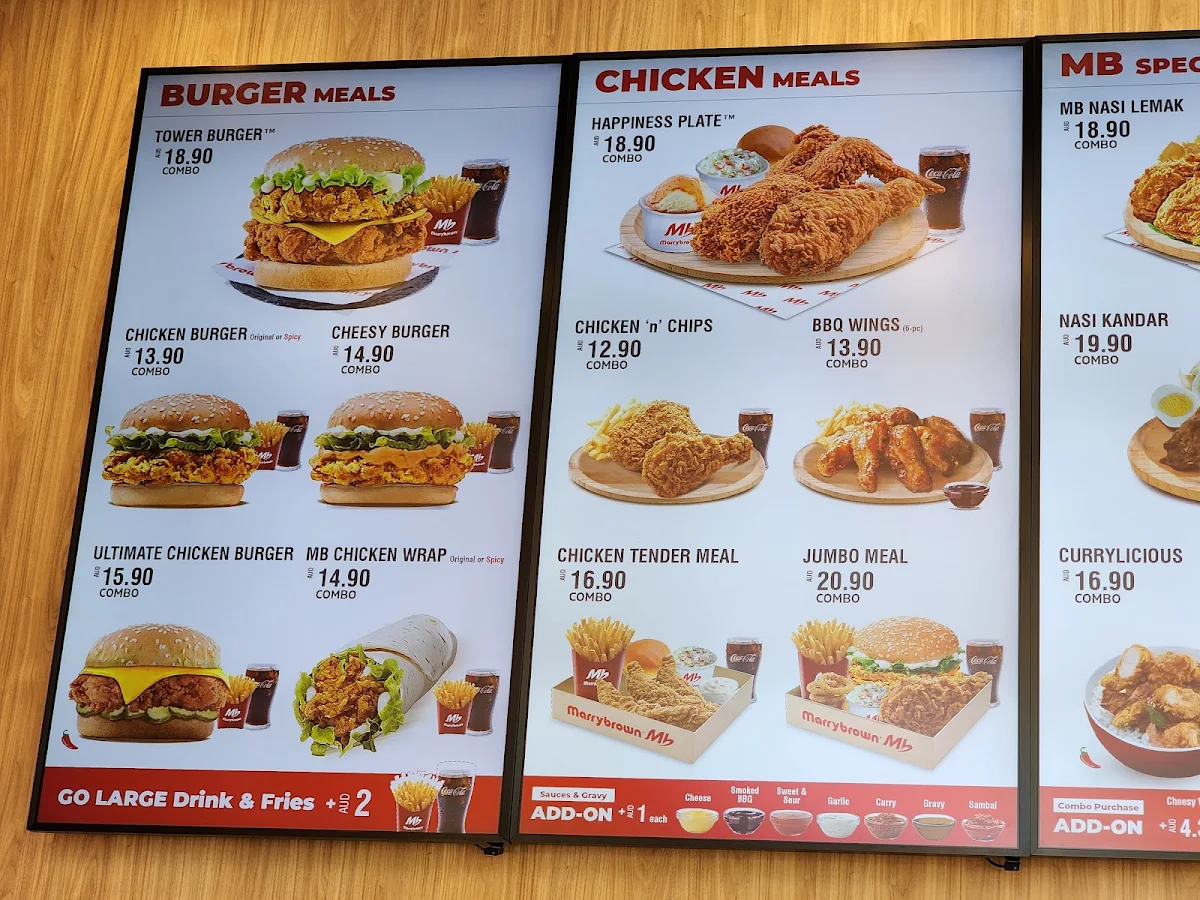 Menu, Marrybrown Brimbank Deer Park