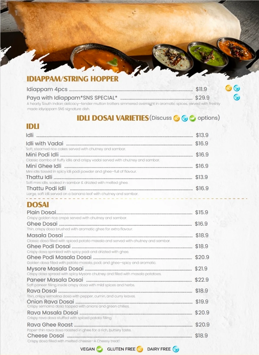 Menu, SIZZLE 'N' SAMBAR - East Vic Park