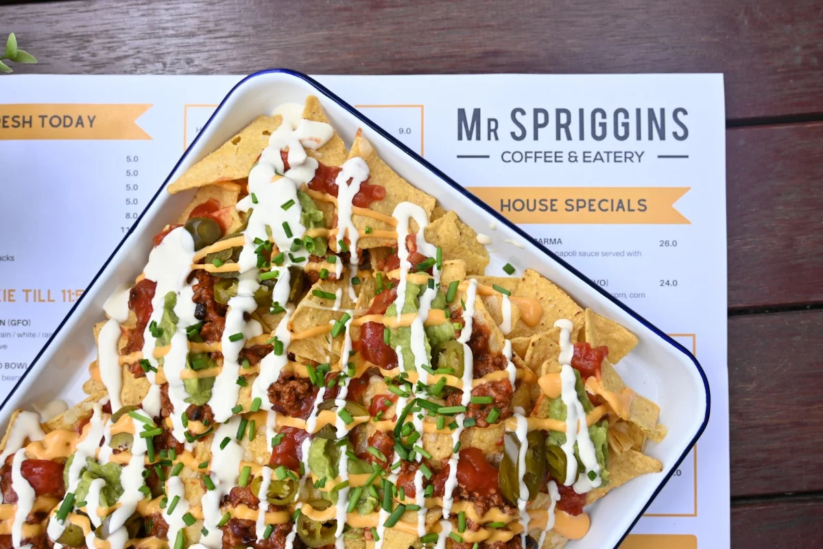Menu, Mr Spriggins Café Cranbourne