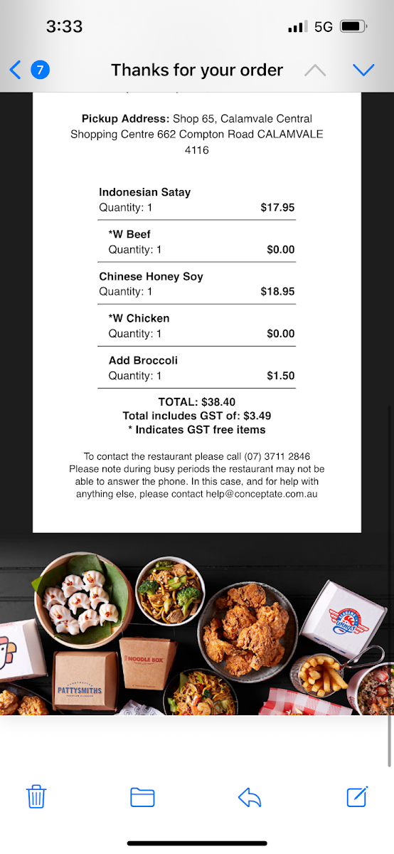 Menu, Noodle Box Calamvale