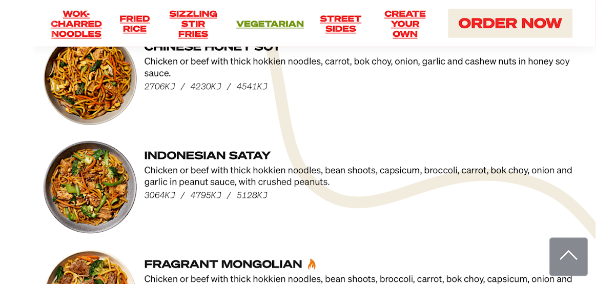 Menu, Noodle Box Calamvale