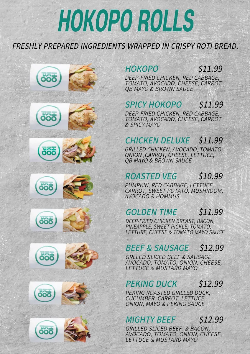 Menu, Hokopo Marion