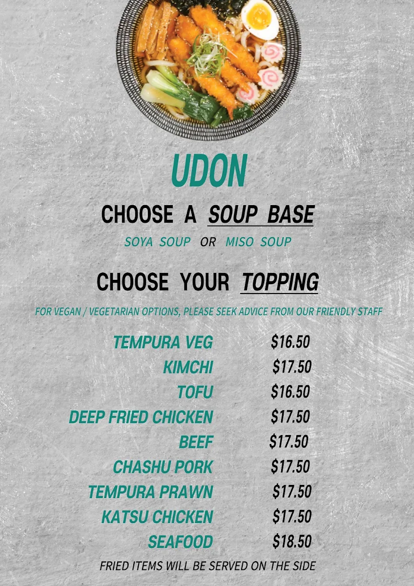Menu, Hokopo Marion