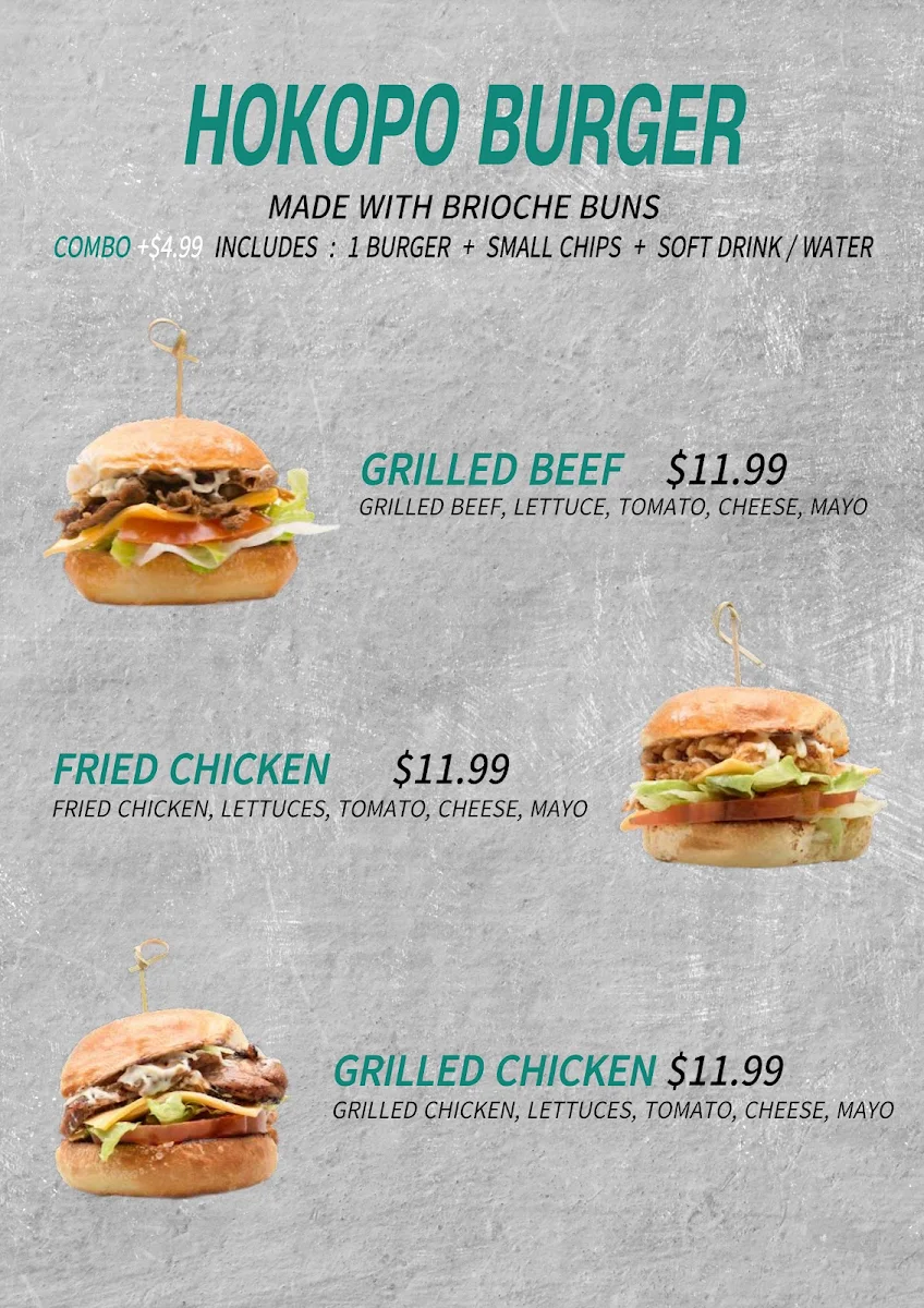 Menu, Hokopo Marion