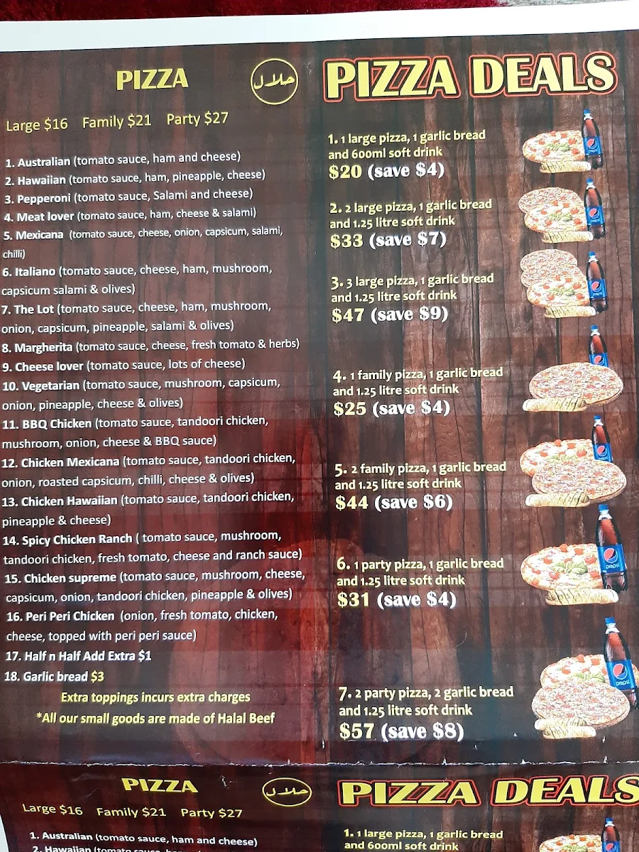 Menu, Afghan Flavour