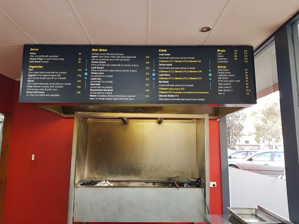 Menu, Afghan Flavour