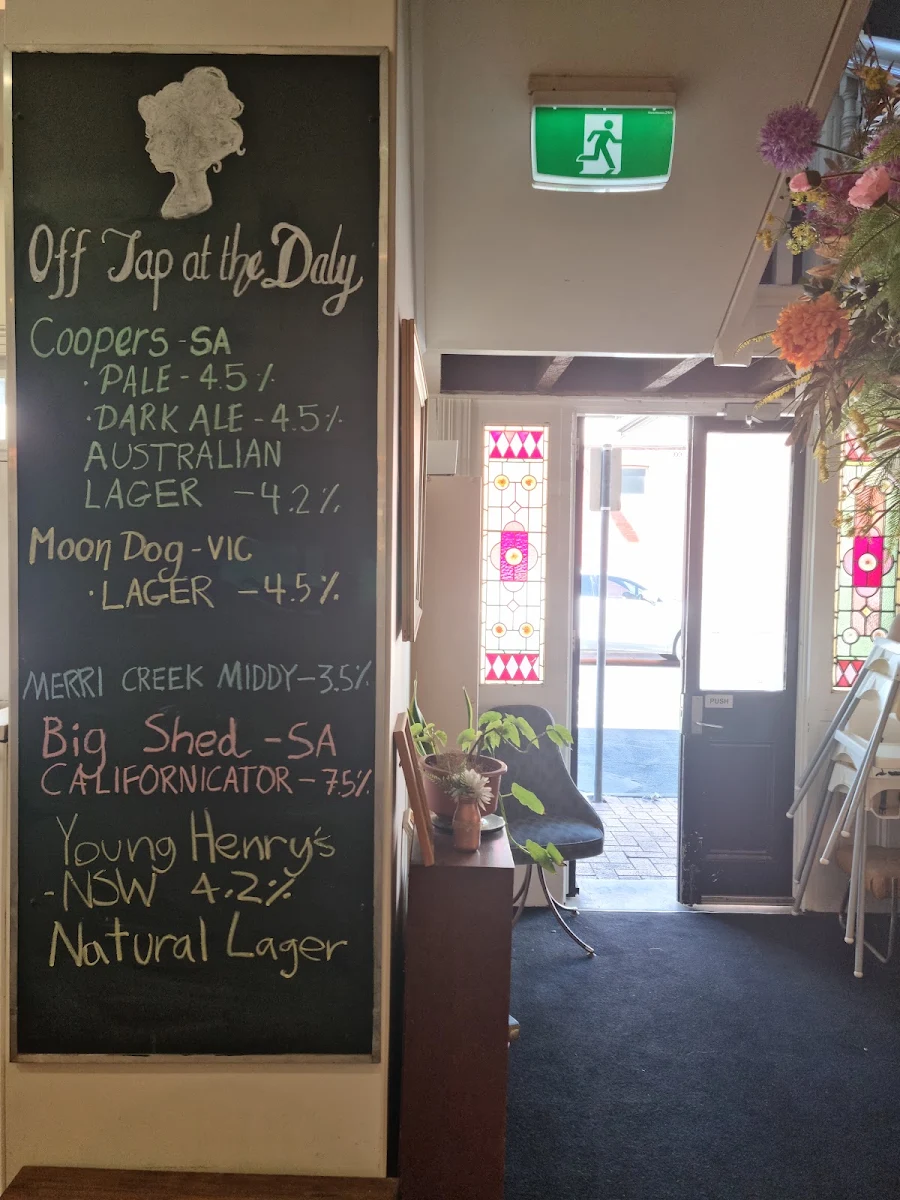 Menu, The Lady Daly Hotel