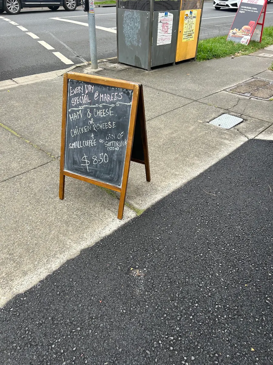Menu, Maree's Cafe