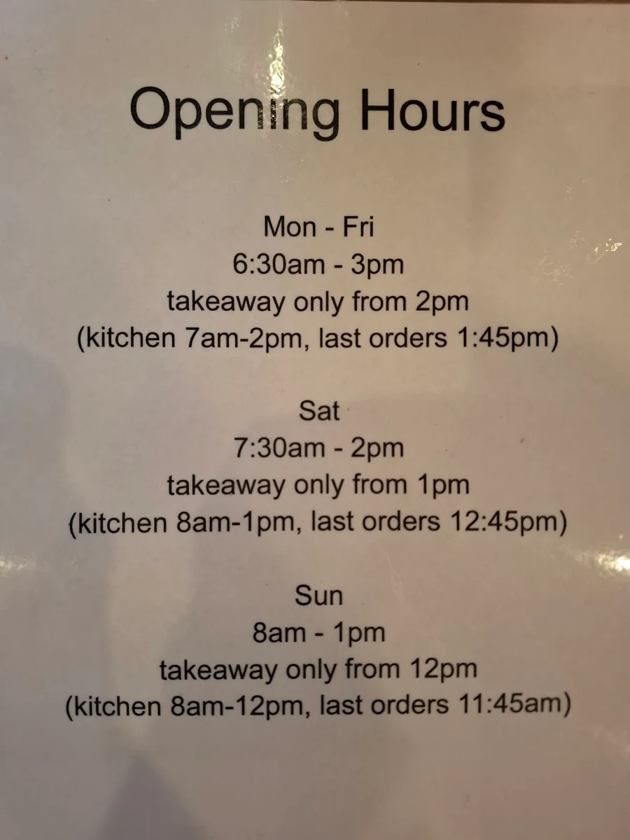 Menu, Tailwinds Cafe Bullsbrook