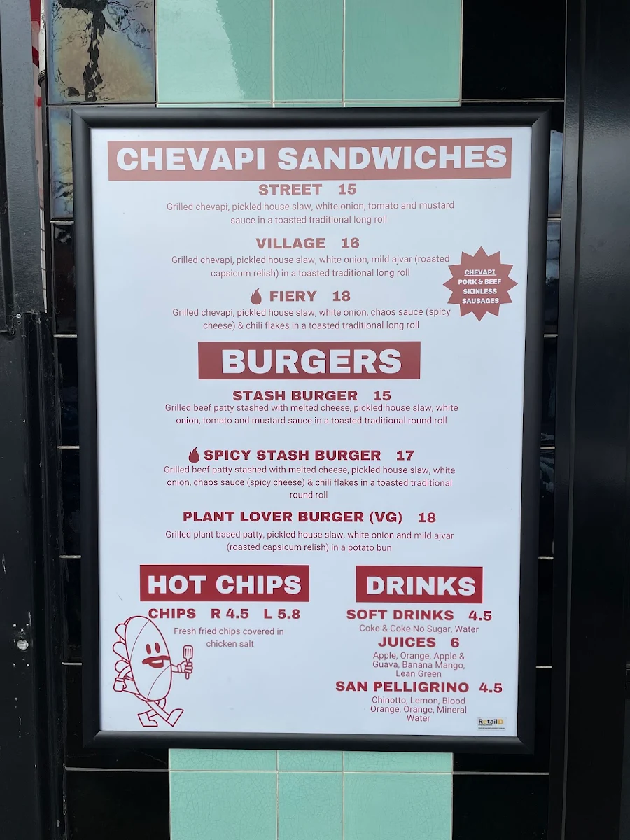 Menu, Stan's Grill