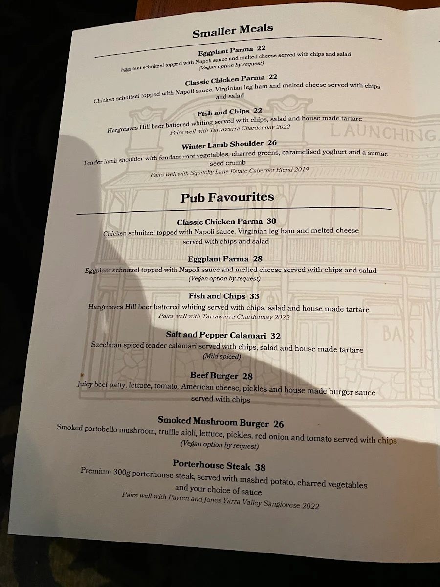 Menu, Launching Place Home Hotel
