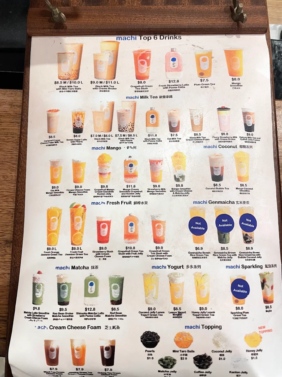 Menu, machi machi
