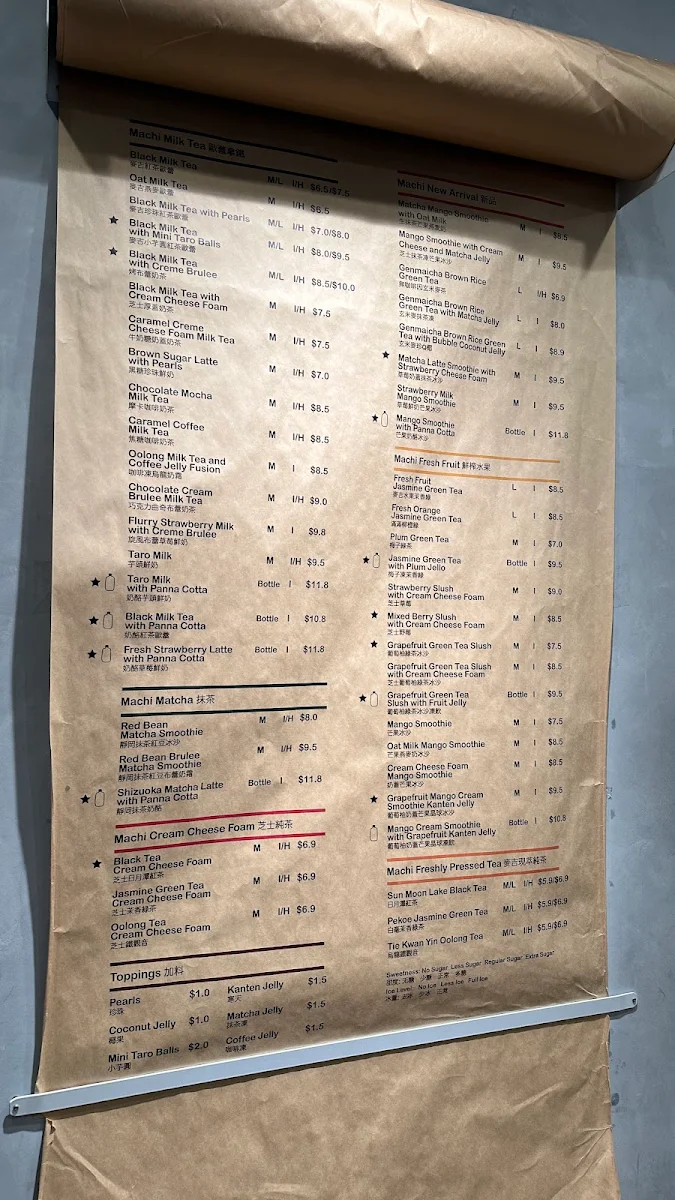 Menu, machi machi