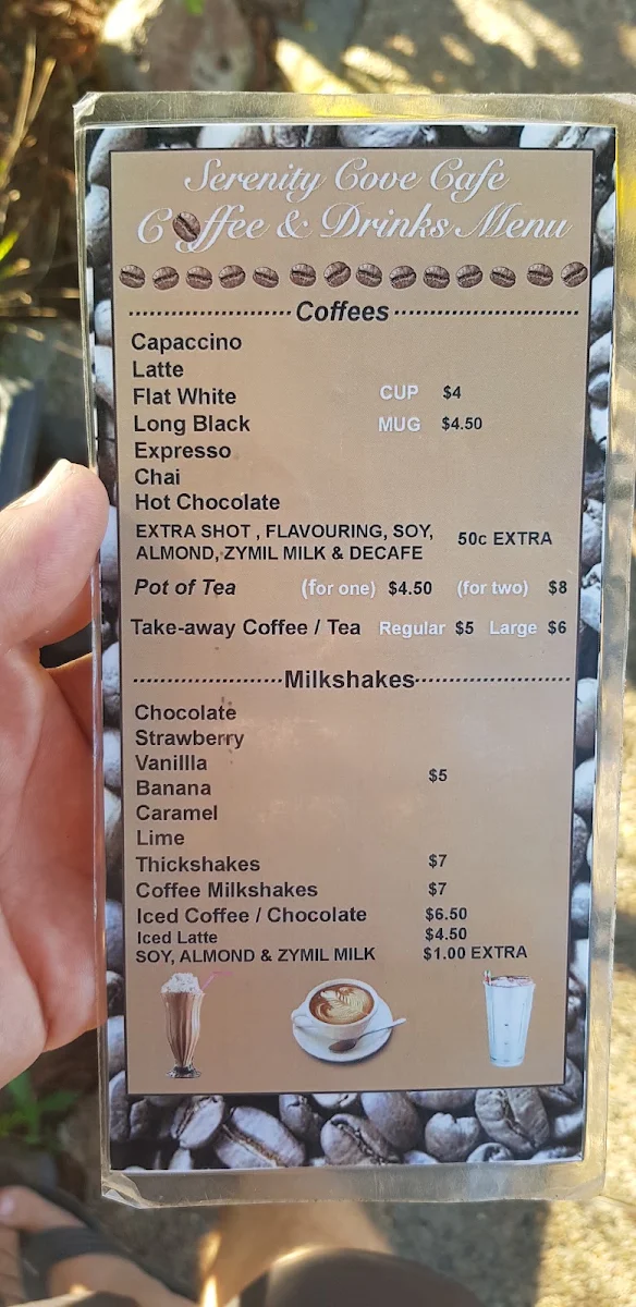 Menu, Salty Seas Cafe