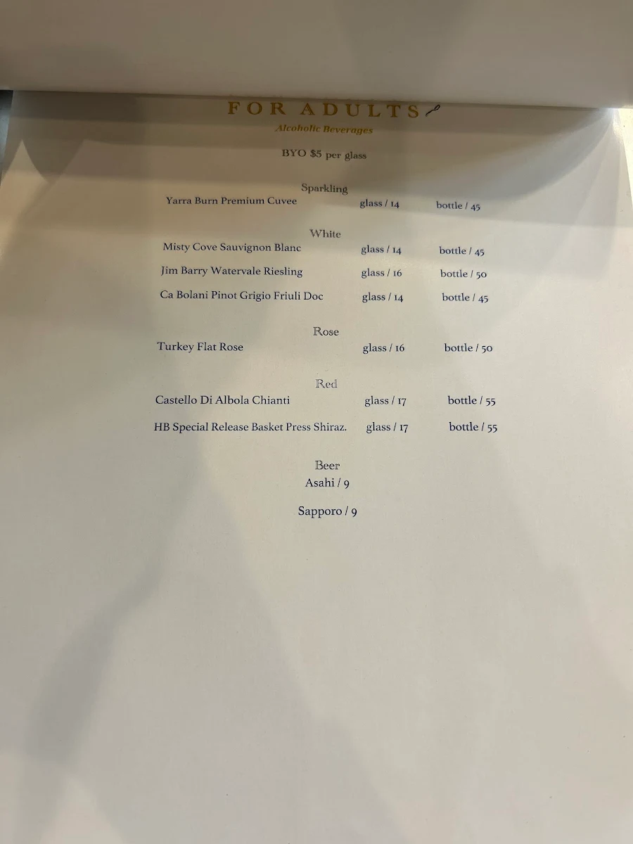Menu, Missing Spoon (Gordon)