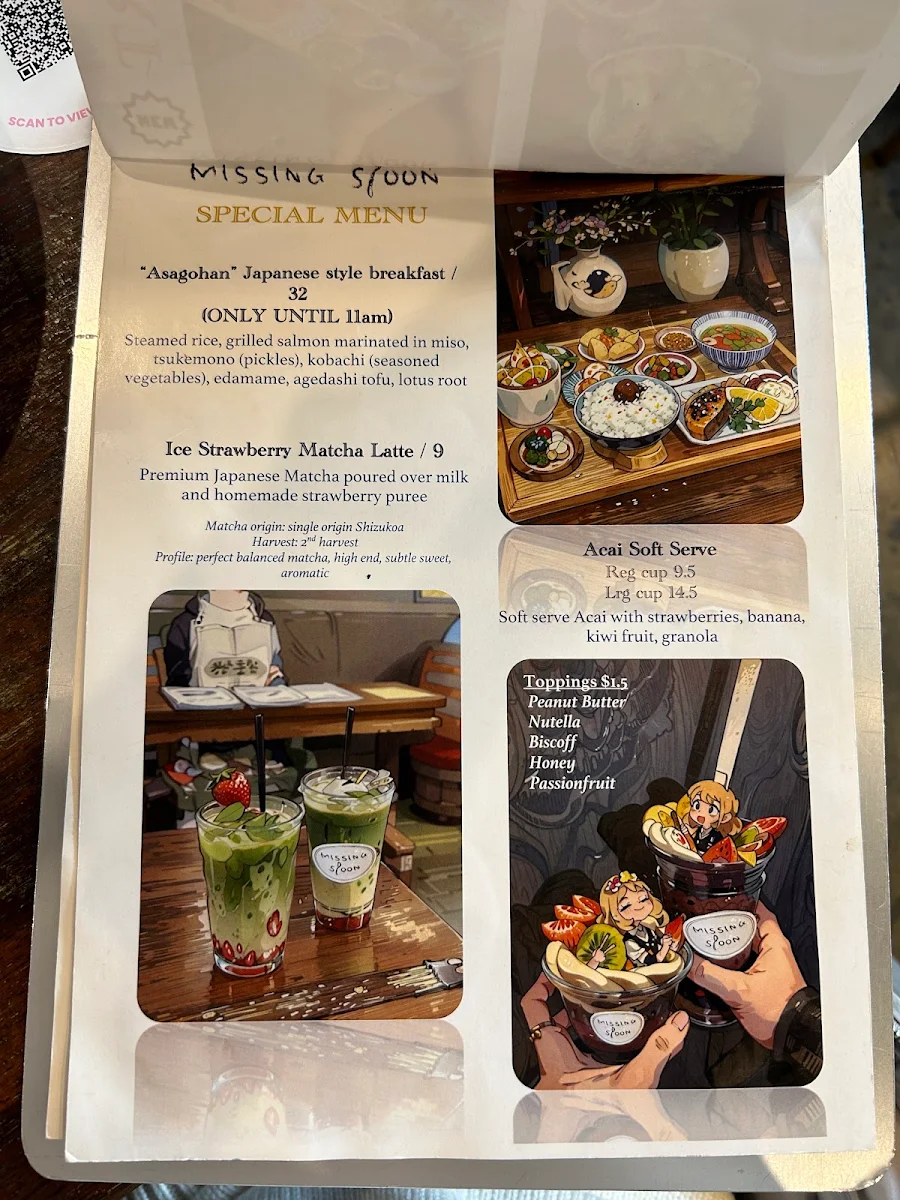 Menu, Missing Spoon (Gordon)
