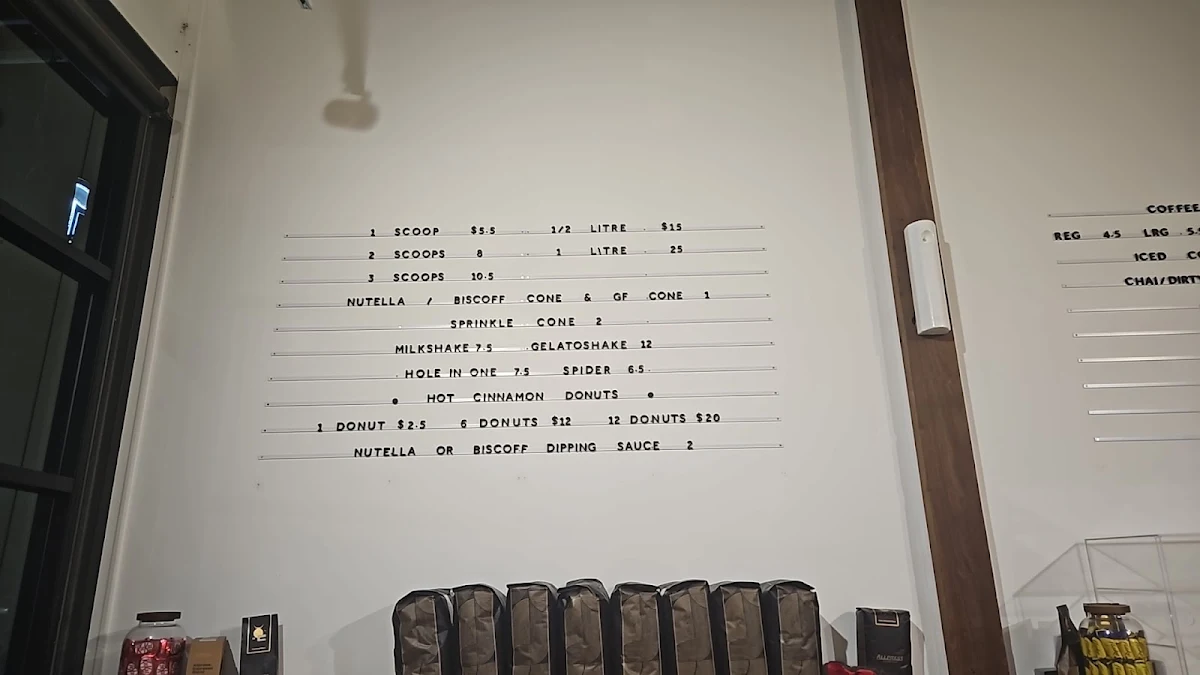 Menu, Sweet Retreat Gelato