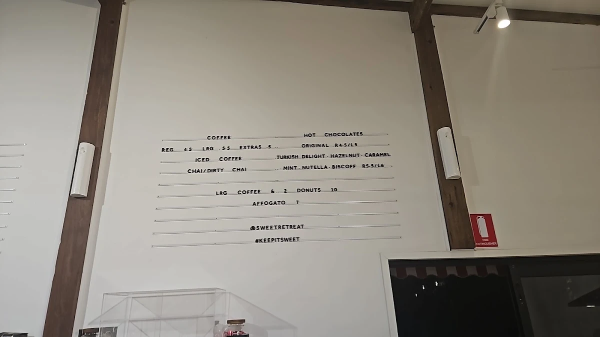 Menu, Sweet Retreat Gelato