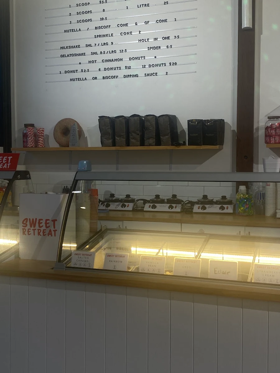 Menu, Sweet Retreat Gelato