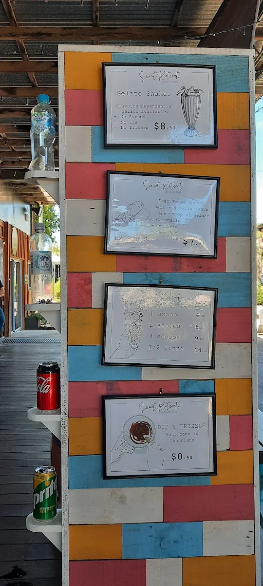 Menu, Sweet Retreat Gelato