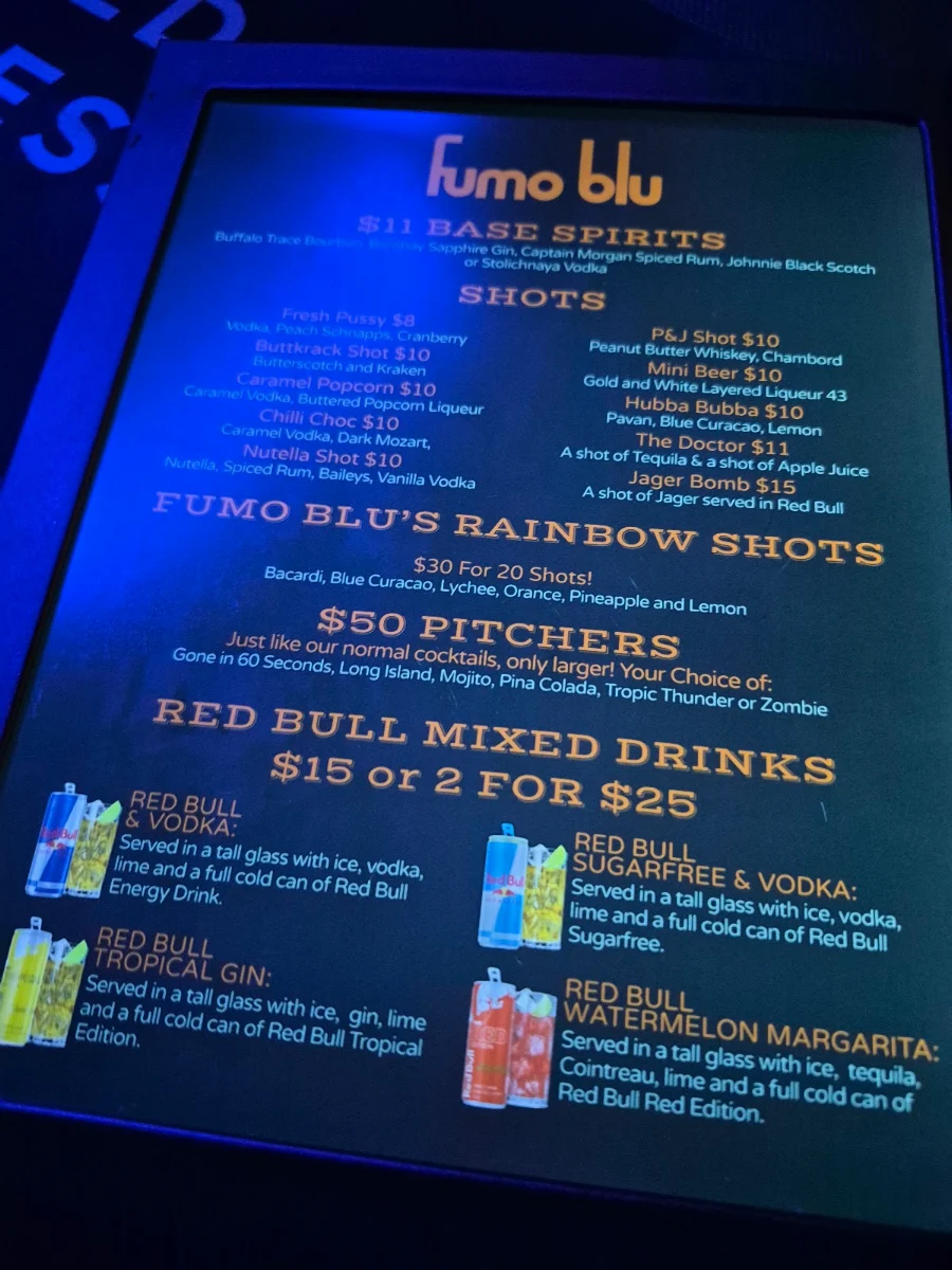 Menu, Fumo Blu