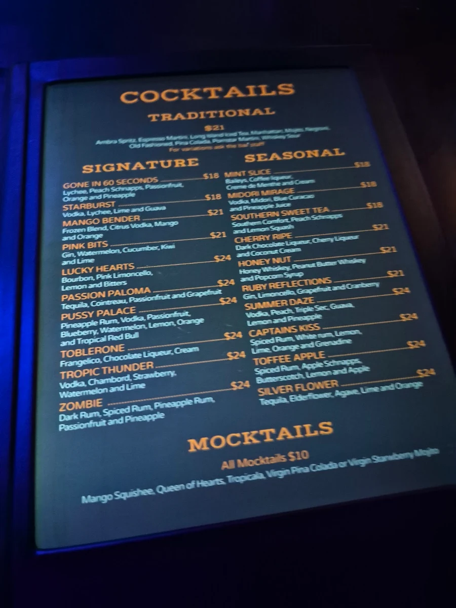 Menu, Fumo Blu