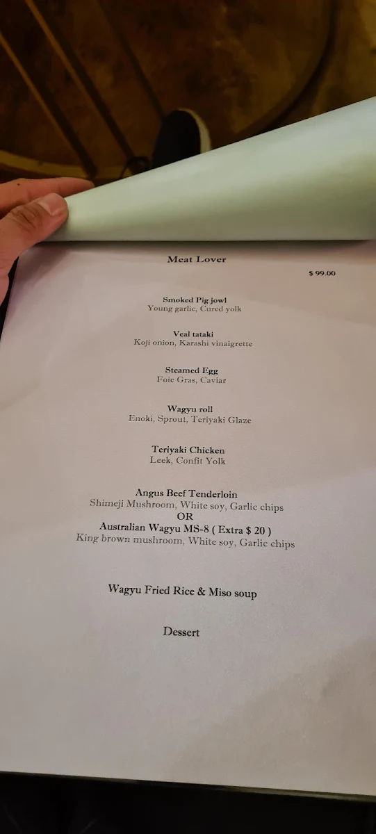 Menu, Erato Teppanyaki