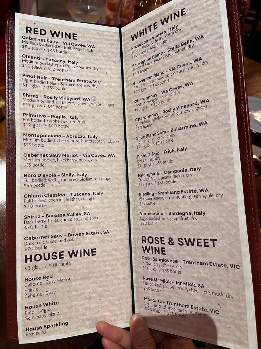Menu, SIMPLE Italian Cucina Pizzeria Perth City